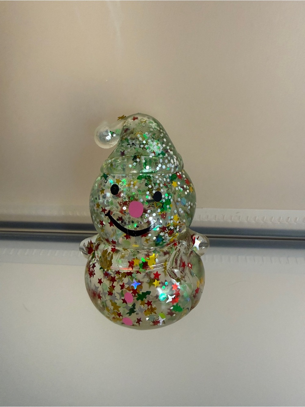 🎄 Christmas Snowman Gel Sugar Glitter Squishy 💚